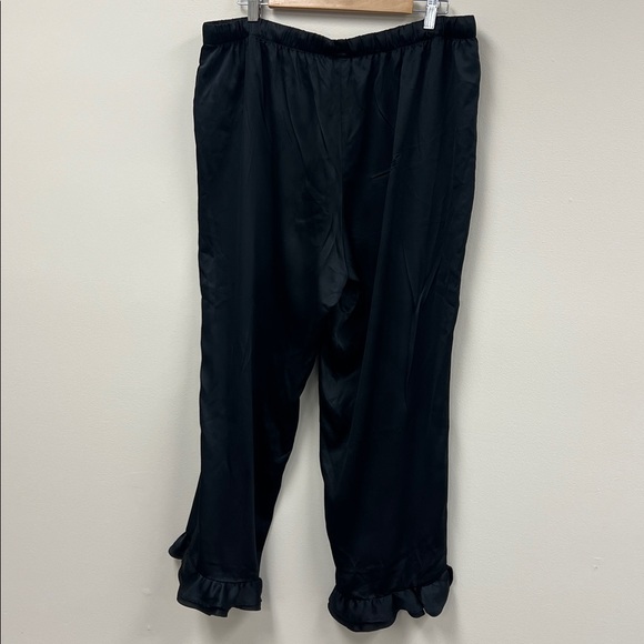 Victoria's Secret Intimates & Sleepwear Black Satin Ruffles hem women’s Pants XL - Picture 4 of 12